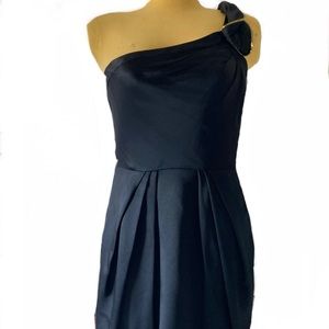 BCBG Maxazria Black Satin Cocktail Dress